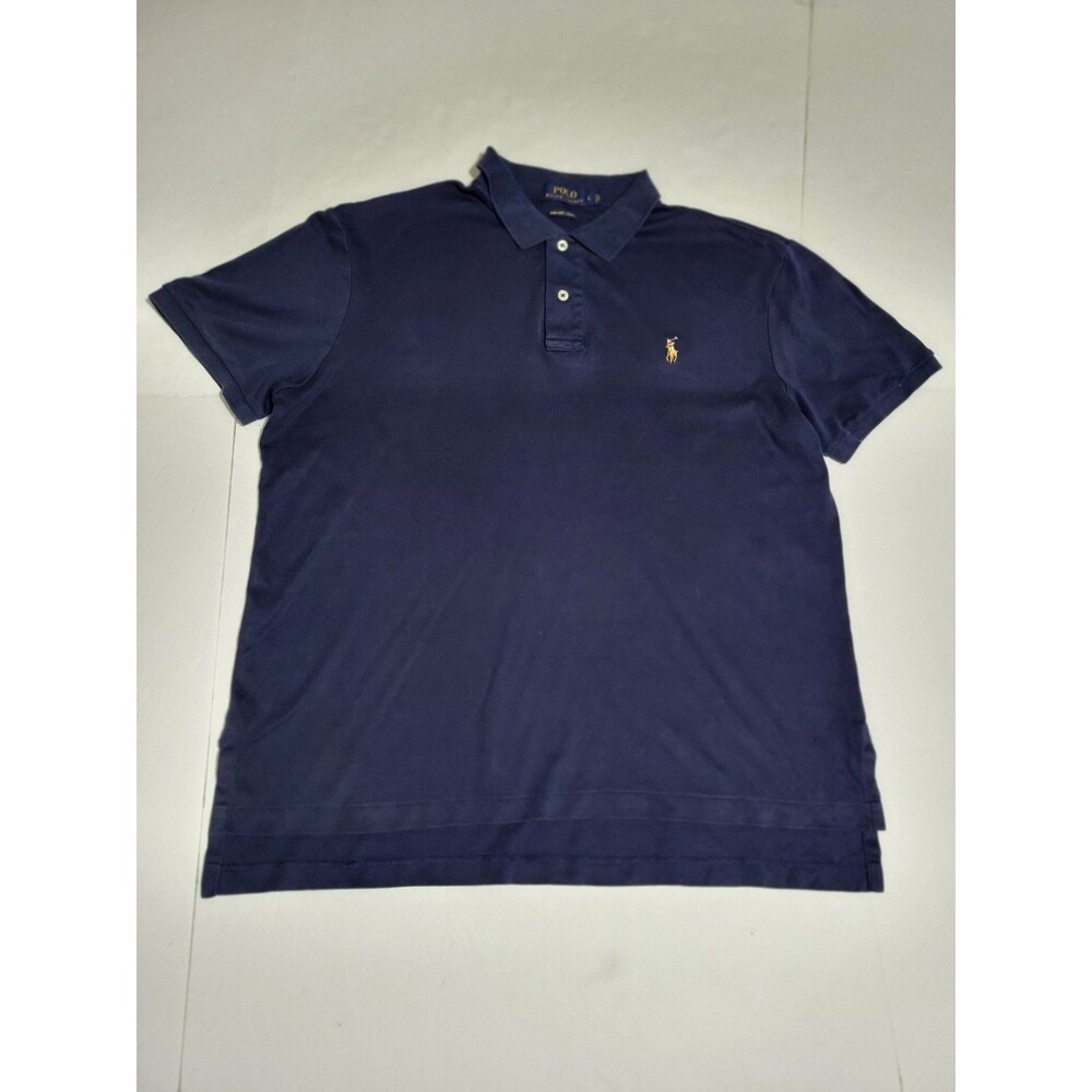 (#8) Polo By Ralph Lauren Pima Soft Touch Blue Short Sleeve Size Men's Large